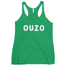 Load image into Gallery viewer, Women's Racerback Tank: OUZO-White