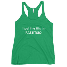 Load image into Gallery viewer, Women's Racerback Tank: PASTITSIO-White