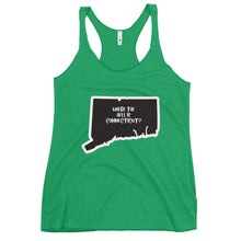 Load image into Gallery viewer, Women's Racerback Tank: WHERE THE HELL IS CT?-White