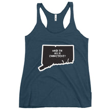 Load image into Gallery viewer, Women's Racerback Tank: WHERE THE HELL IS CT?-White