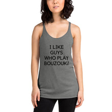 Load image into Gallery viewer, Women's Racerback Tank: Bouzouki Love-Black