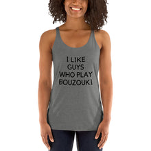 Load image into Gallery viewer, Women's Racerback Tank: Bouzouki Love-Black