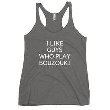 Load image into Gallery viewer, Women's Racerback Tank: Bouzouki Love-White