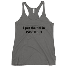 Load image into Gallery viewer, Women's Racerback Tank: PASTITSIO-Black