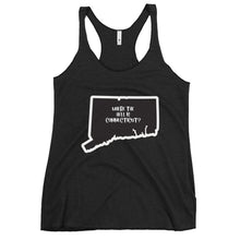 Load image into Gallery viewer, Women's Racerback Tank: WHERE THE HELL IS CT?-White