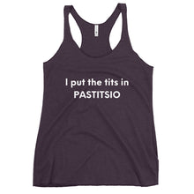 Load image into Gallery viewer, Women's Racerback Tank: PASTITSIO-White