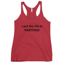 Load image into Gallery viewer, Women's Racerback Tank: PASTITSIO-Black