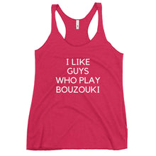 Load image into Gallery viewer, Women's Racerback Tank: Bouzouki Love-White