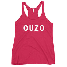 Load image into Gallery viewer, Women's Racerback Tank: OUZO-White