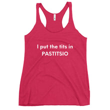 Load image into Gallery viewer, Women's Racerback Tank: PASTITSIO-White