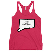 Load image into Gallery viewer, Women's Racerback Tank: WHERE THE HELL IS CT?-Black