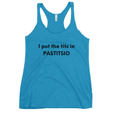 Load image into Gallery viewer, Women's Racerback Tank: PASTITSIO-Black
