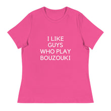 Load image into Gallery viewer, Women's Relaxed T-Shirt: Bouzouki Love-White