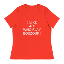 Load image into Gallery viewer, Women's Relaxed T-Shirt: Bouzouki Love-White