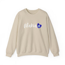 Load image into Gallery viewer, Unisex Heavy Blend™ Crewneck Sweatshirt: Filakia Mati Heart- White Font
