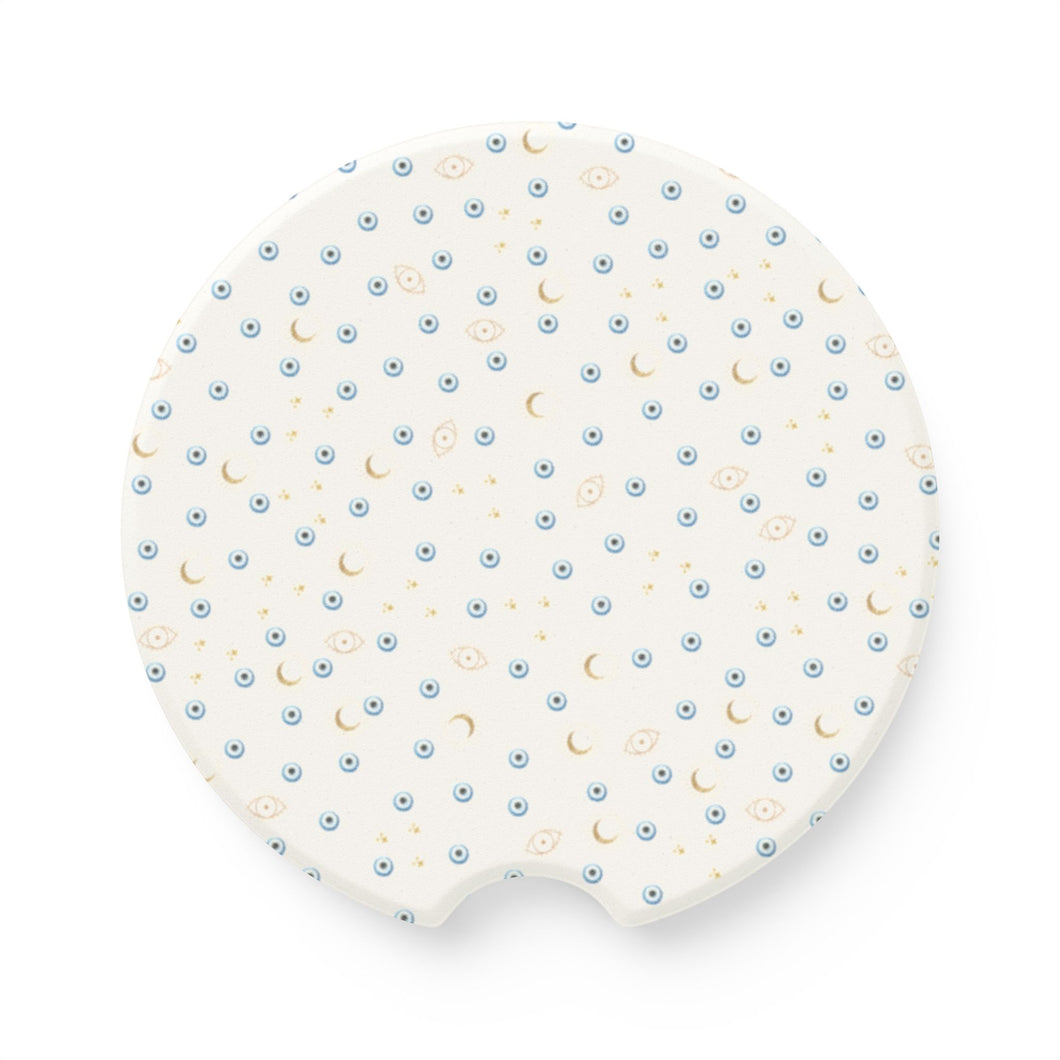 Soapstone Car Coaster: Watercolor Mati with Gold Moon