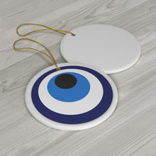Load image into Gallery viewer, Ceramic Evil Eye Ornament, 1-Pack
