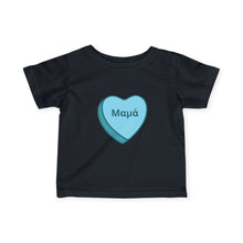 Load image into Gallery viewer, Conversation Heart Name Infant Fine Jersey Tee – Blue Heart
