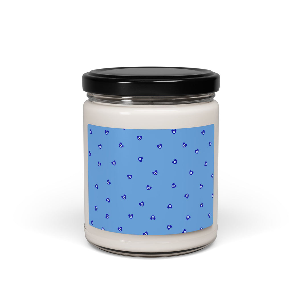 Scented Soy Candle, 9oz Mati Heart Blue Background
