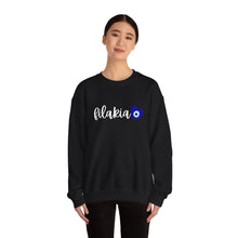 Load image into Gallery viewer, Unisex Heavy Blend™ Crewneck Sweatshirt: Filakia Mati Heart- White Font
