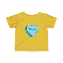 Load image into Gallery viewer, Conversation Heart Name Infant Fine Jersey Tee – Blue Heart
