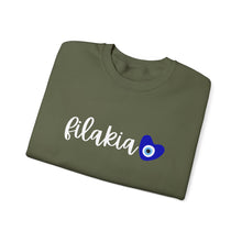 Load image into Gallery viewer, Unisex Heavy Blend™ Crewneck Sweatshirt: Filakia Mati Heart- White Font
