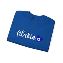 Load image into Gallery viewer, Unisex Heavy Blend™ Crewneck Sweatshirt: Filakia Mati Heart- White Font
