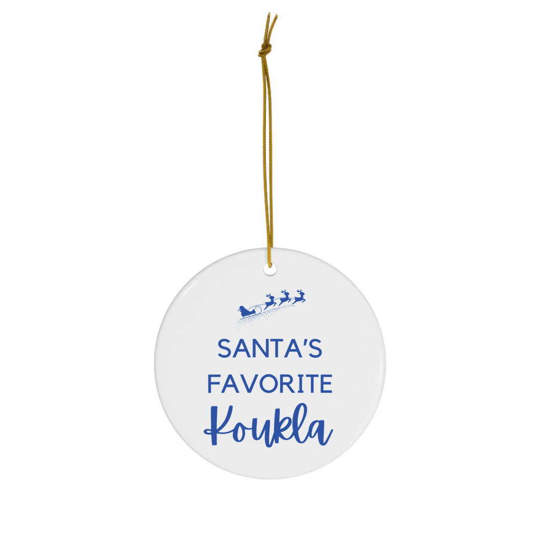Santa's Favorite Koukla Design Ceramic Ornament, 1-Pack