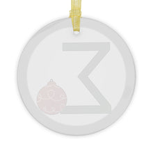 Load image into Gallery viewer, Greek Monogram Glass Ornament: Σ-Sigma Green Letter With Ornament Design

