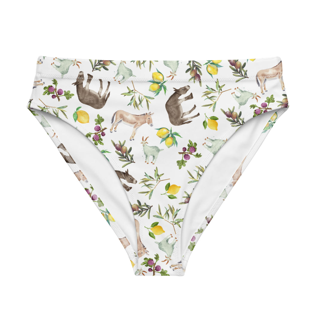 High-Waisted Bikini Bottom: XORIO Print