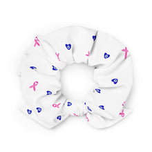 Load image into Gallery viewer, Scrunchie: Mati Heart Breast Cancer Ribbon-White
