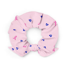 Load image into Gallery viewer, Scrunchie: Mati Heart Breast Cancer Ribbon-Light Pink
