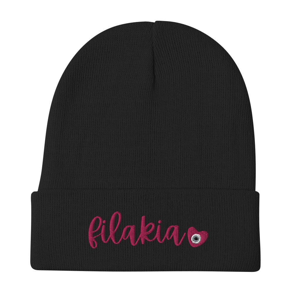 Embroidered Beanie: Filakia Breast Cancer Awareness