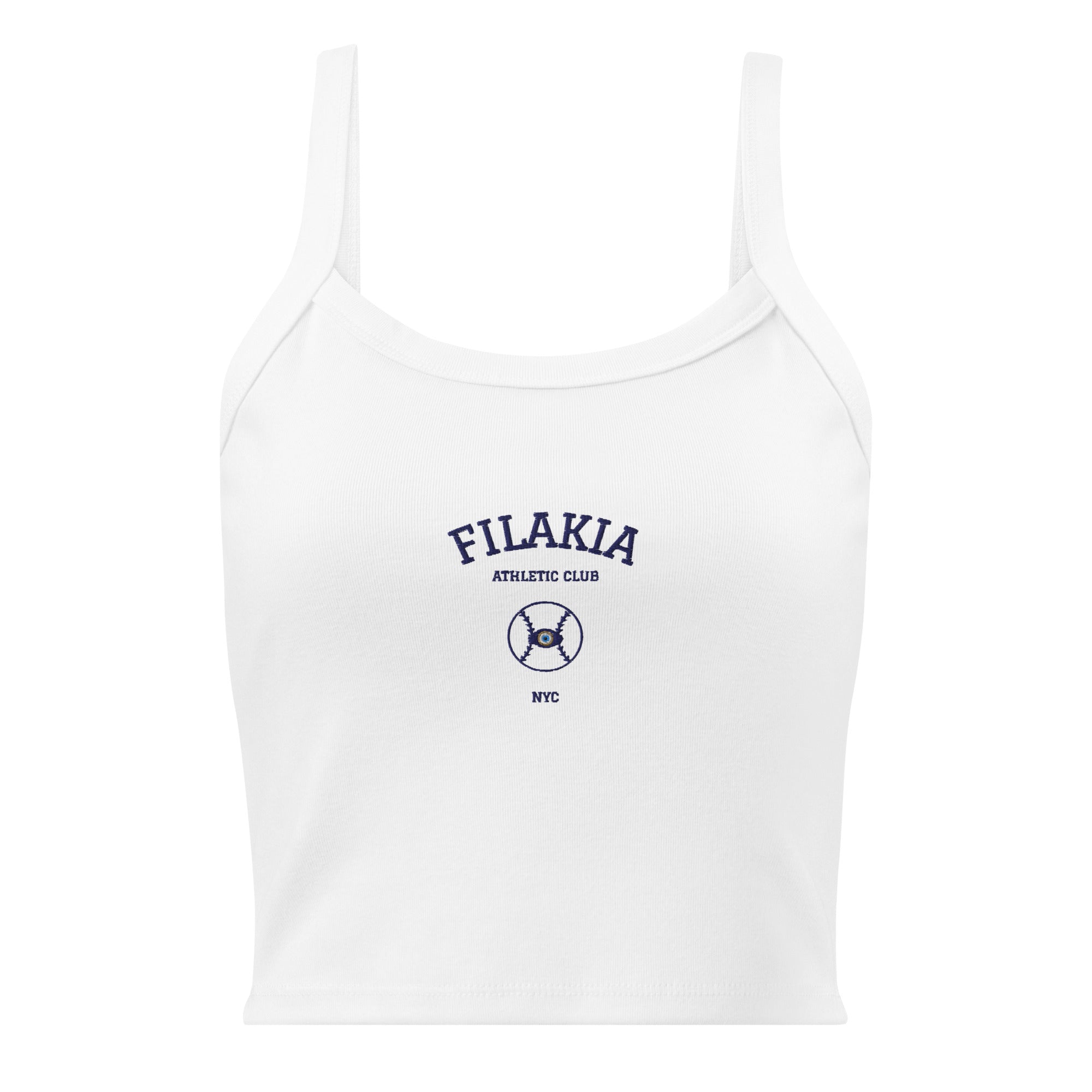 Women's micro-rib tank top - Navy Embroidered Bronx Baseball
