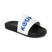 Cargar imagen en el visor de la galería, Women&#39;s Slide Sandals: KOUKLA with Evil Eye O-White

