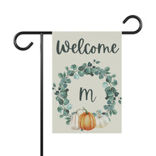 Load image into Gallery viewer, Garden Flag: Monogram Wreath Pumpkin-M
