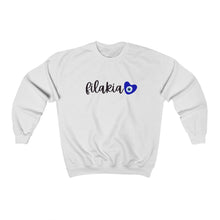 Load image into Gallery viewer, Unisex Heavy Blend™ Crewneck Sweatshirt: Filakia Mati Heart-Black
