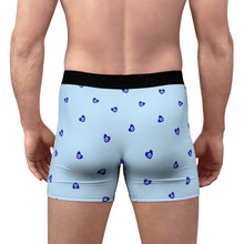 Load image into Gallery viewer, Men&#39;s Boxer Briefs: Mati Heart with Blue Background
