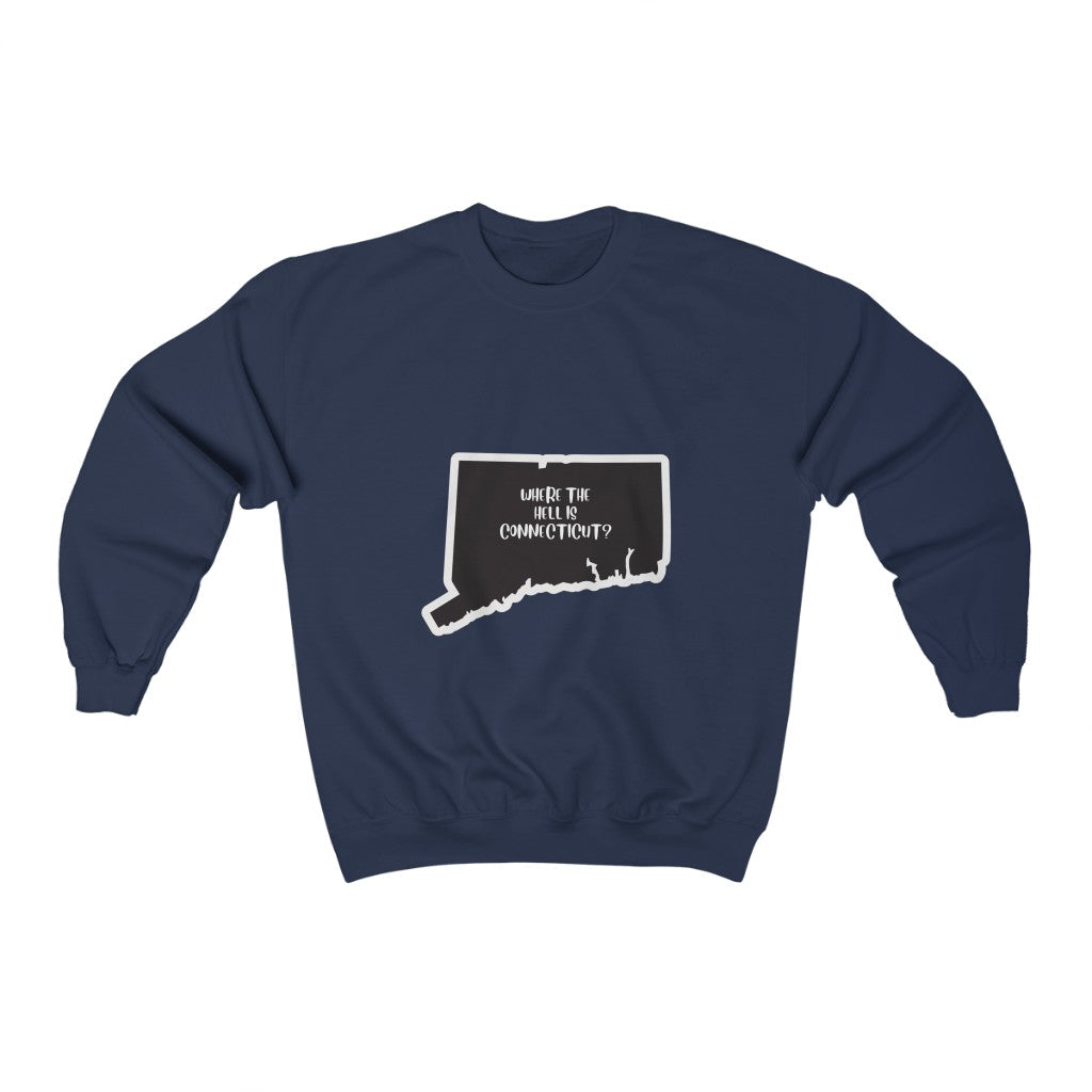 Unisex Heavy Blend™ Crewneck Sweatshirt: WHERE THE HELL IS CT?-White