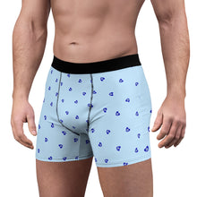 Load image into Gallery viewer, Men&#39;s Boxer Briefs: Mati Heart with Blue Background
