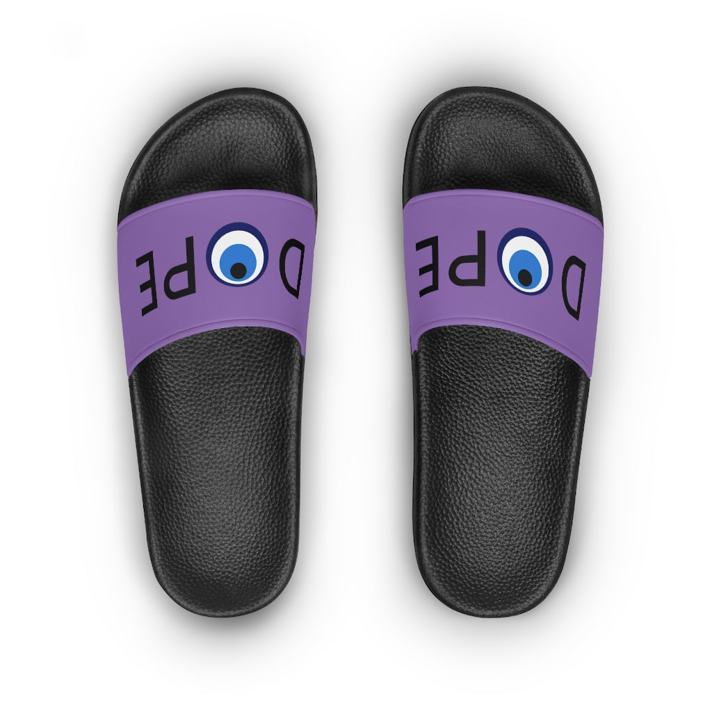 Women's Slide Sandals: DOPE With Evil Eye O-Light Purple