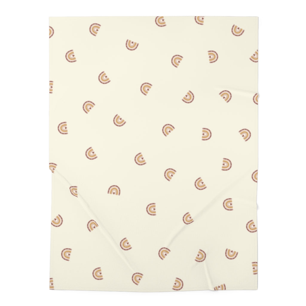 Baby Swaddle Blanket: Boho Rainbow-Cream