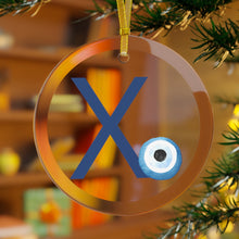 Load image into Gallery viewer, Greek Monogram Glass Ornament: X-CHI
