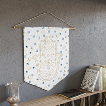 Load image into Gallery viewer, Pennant: Gold Hamsa-White
