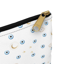 Load image into Gallery viewer, Accessory Pouch: Watercolor Mati with Gold Hamsa
