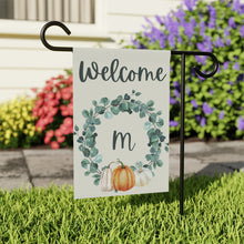 Load image into Gallery viewer, Garden Flag: Monogram Wreath Pumpkin-M
