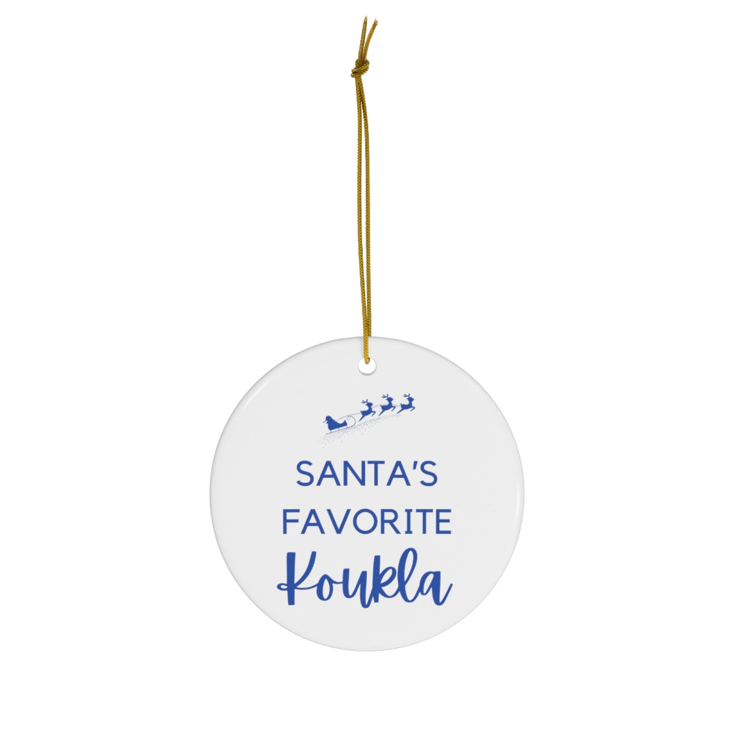 Santa's Favorite Koukla Design Ceramic Ornament, 1-Pack