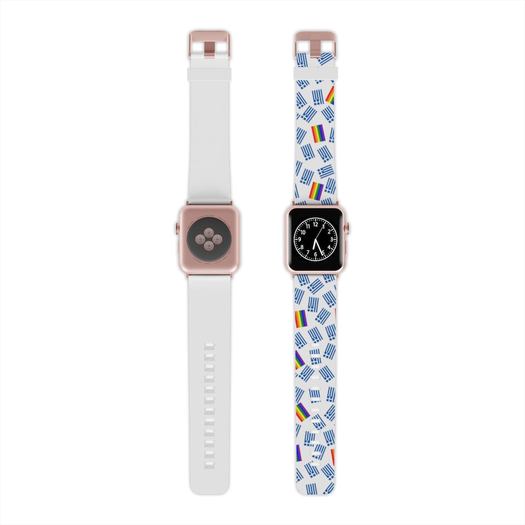 Watch Band: Apple Watch-Greek Flag + PRIDE