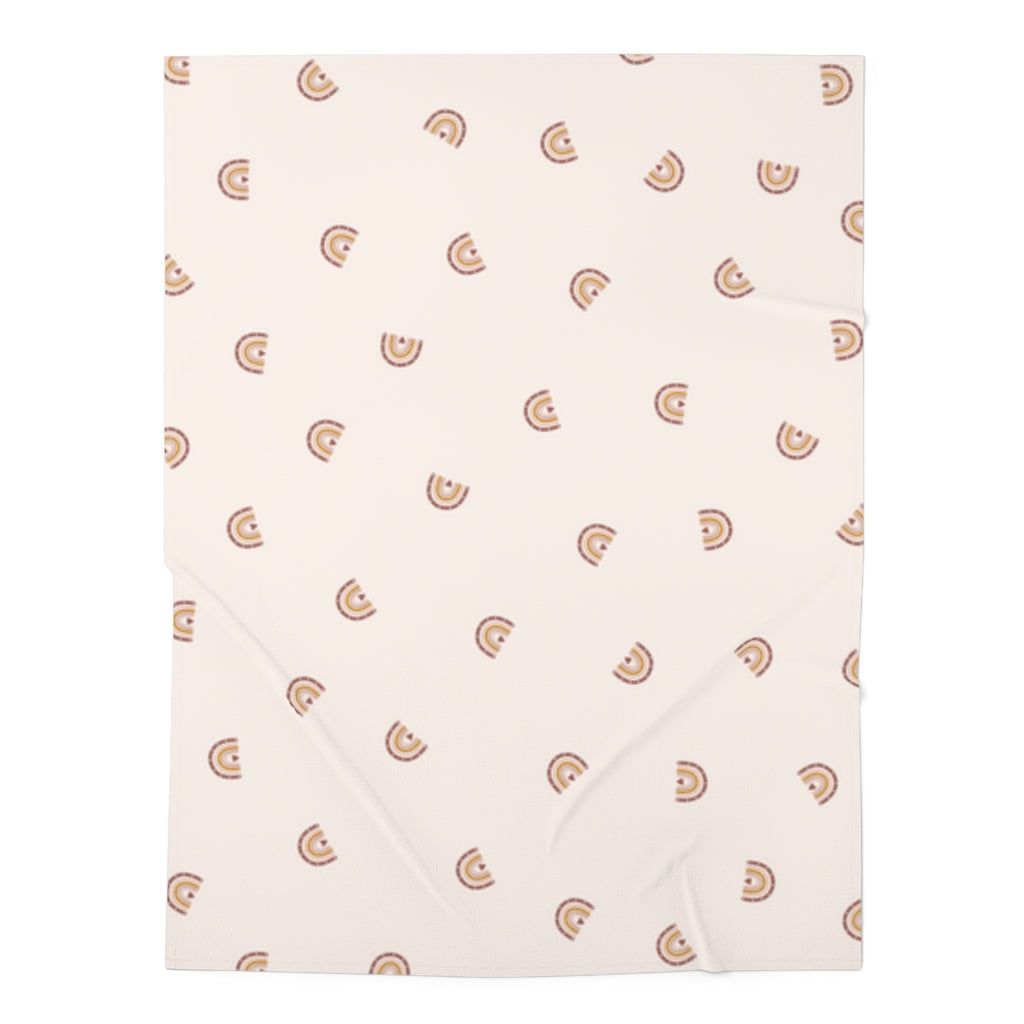 Baby Swaddle Blanket: Boho Rainbow-Light Pink