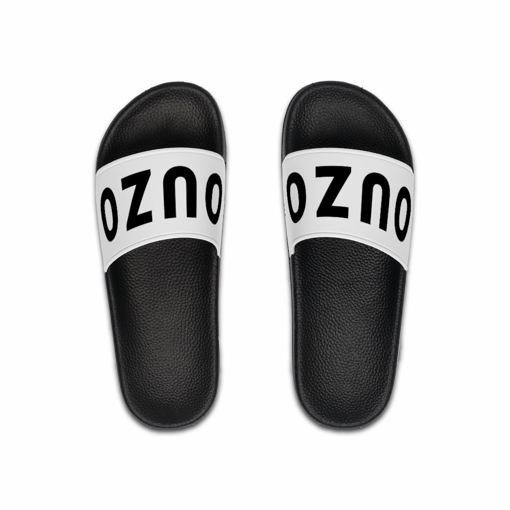 Men's Slide Sandals: OUZO-White